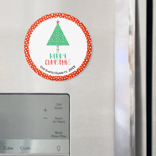 Merry Christmas Tree Modern Magnet