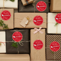 Merry Christmas Tree Name Red Silver Santa Sleigh