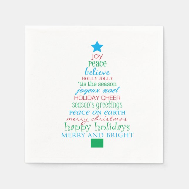 Merry Christmas Tree Napkin (Front)