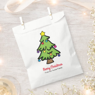 Merry Christmas Tree Ornament Gold Star Favour Bags