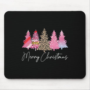Merry Christmas Tree Pink Christmas Bright Xmas Ho Mouse Pad