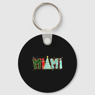 Merry Christmas Tree Plaid Mimi Aesthetic Mom Mama Key Ring