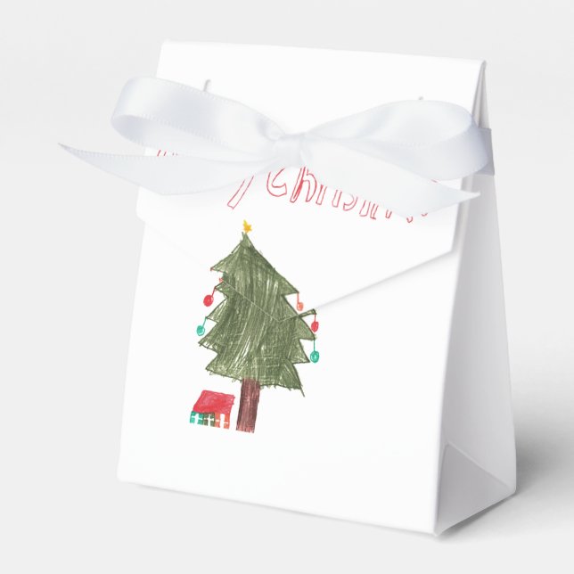 Merry Christmas Tree & Presents Favour Box (Front Side)