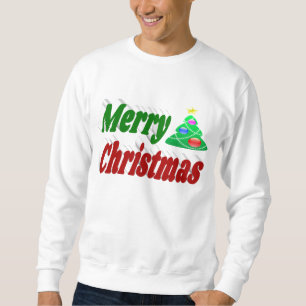 Merry Christmas Tree red green typography Sweatshirt