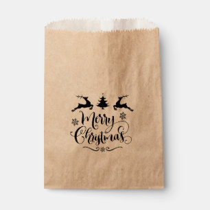 MERRY CHRISTMAS Tree Reindeer Holiday Favour Treat Bags