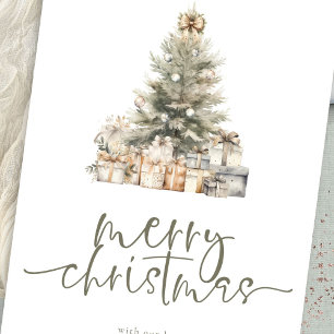 Merry Christmas Tree Sage Script 2026 Calendar Holiday Card