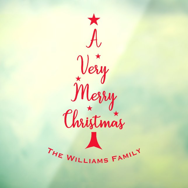 Merry Christmas tree script stars family red (Sheet 3)