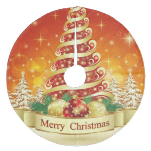 Merry Christmas Tree Skirt/Christmas Tree Fleece Tree Skirt