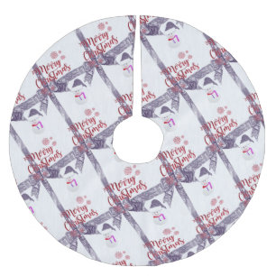 Merry Christmas Tree Skirt Snowman 