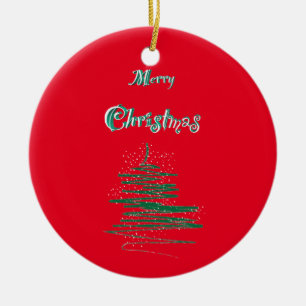 Merry Christmas Tree Snowflakes Ceramic Tree Decoration