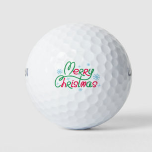 Merry Christmas Tree snowflakes Santa's Hat Gifts Golf Balls