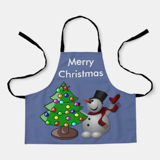 Merry Christmas Tree & Snowman, ZSSD Apron