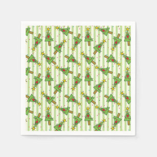 Merry Christmas Tree String of Lights Ornaments Napkin