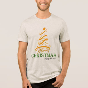 Merry Christmas Tree T-Shirt 🎅 Premium Bella+Canv Tri-Blend Shirt