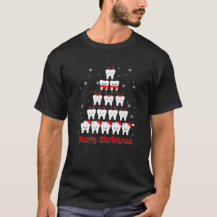 Merry Christmas Tree Tooth Santa Moustache Christm T-Shirt