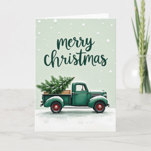Merry Christmas Tree Truck Card