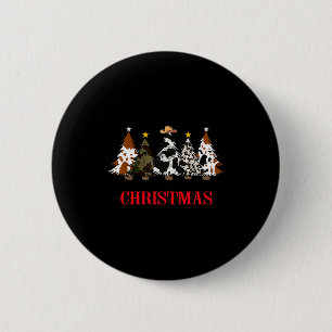 Merry Christmas Tree Western Cowhide Xmas Cowboy F 6 Cm Round Badge