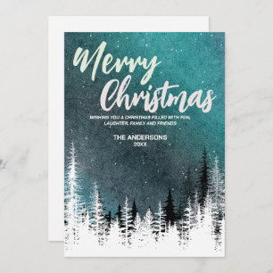 Merry Christmas tree winter Night forest Holiday