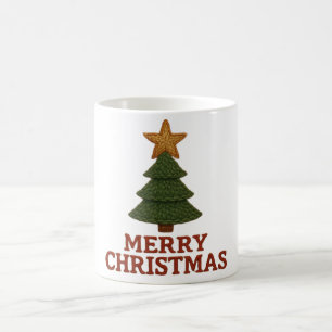 Merry Christmas tree with a knitted feel Coffee Mug