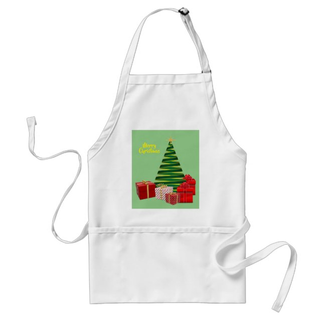 Merry Christmas ~ Tree with Gifts Standard Apron (Front)