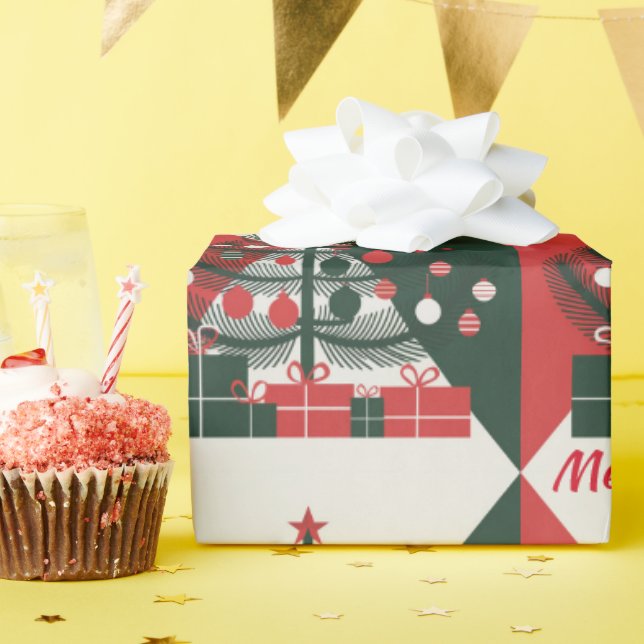 Merry Christmas tree  Wrapping Paper (Birthday Party)