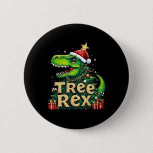 Merry Christmas Treerex  6 Cm Round Badge