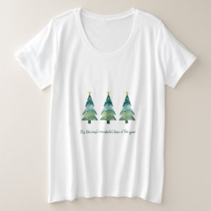 Merry Christmas Tree's and Star's T-Shirt Plus Size T-Shirt