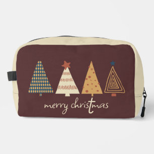 Merry Christmas Trees Brown Dopp Kit