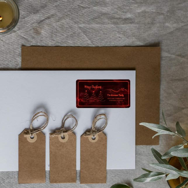 Merry Christmas Trees Burgundy Label (Merry Christmas Trees Burgundy Label)