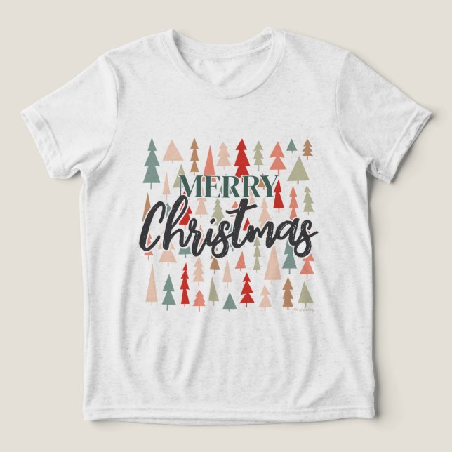 Merry Christmas Trees, Christmas Graphic tee (Design Front)