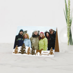 Merry Christmas Trees &  Dog GreyHound Holiday Card