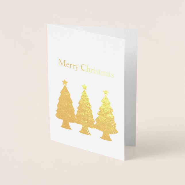 Merry Christmas Trees Foil Card (Front)