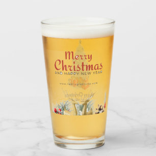 Merry Christmas Tree's Gift's Deer's Glass Cup