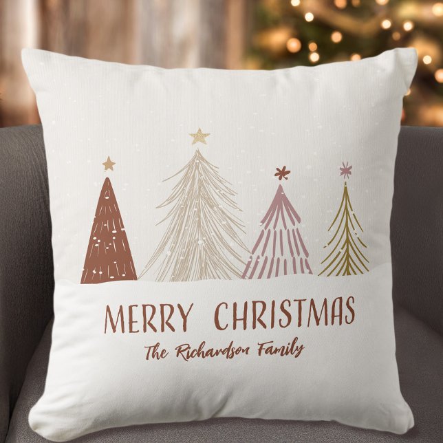 Merry Christmas Trees Holiday Custom Family Home Cushion (Creator Uploaded)