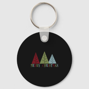 Merry Christmas Trees Key Ring