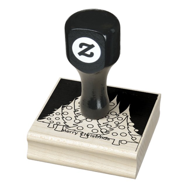 Merry Christmas Trees  Rubber Stamp (Stamp)