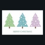 Merry Christmas Trees Sticker<br><div class="desc">Send cheerful wishes for a Merry Christmas with this sticker with three colourful trees.  Add it to gift bags,  gift card envelopes,  or packages.</div>