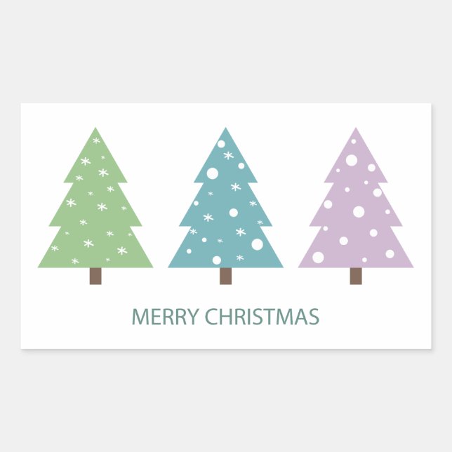 Merry Christmas Trees Sticker (Front)