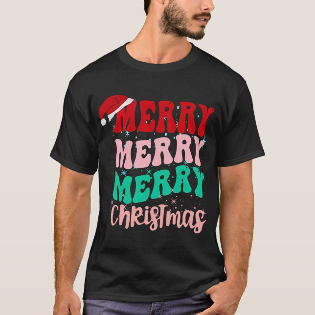 Merry Christmas Trees T-Shirt (Front)