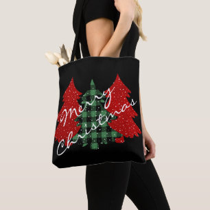 Merry Christmas Trees Tote Bag