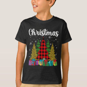 Merry Christmas Trees With Cheetah Print Buffalo C T-Shirt