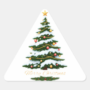 Merry Christmas Triangle Sticker