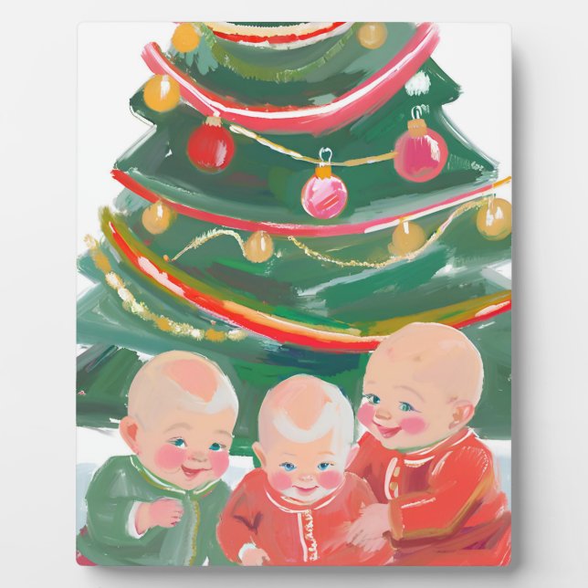 Merry christmas triplets plaque (Front)