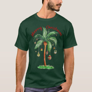 Merry Christmas Tropical Christmas On The Beach Fu T-Shirt