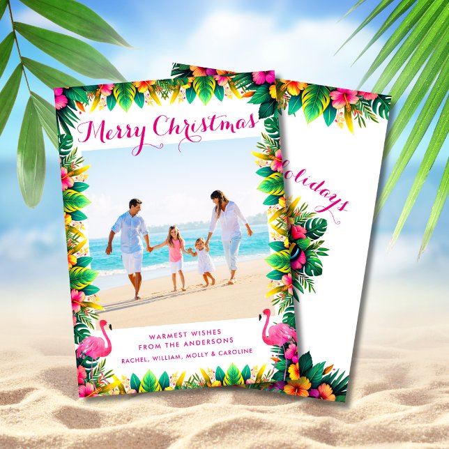 Merry Christmas Tropical Coastal Photo Holiday Card (Creator Uploaded)