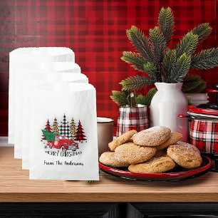 Merry Christmas truck and trees Favour Bags