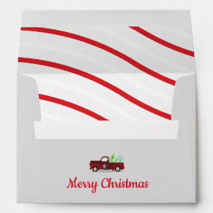 Merry Christmas  Truck Theme Holiday Red Candy   Envelope