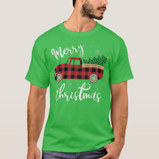 Merry Christmas Truck Tree Red Xmas Pajama For Men T-Shirt