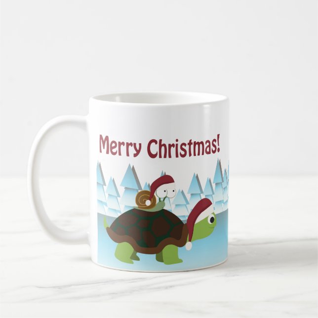 Merry Christmas! Turtle and Snail Coffee Mug (Left)