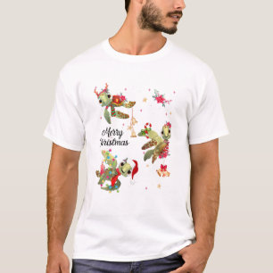 Merry Christmas Turtle Kids Boys Girls Turtle Xmas T-Shirt